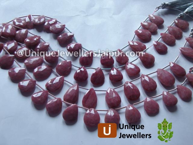 Rhodonite Faceted Pear Beads